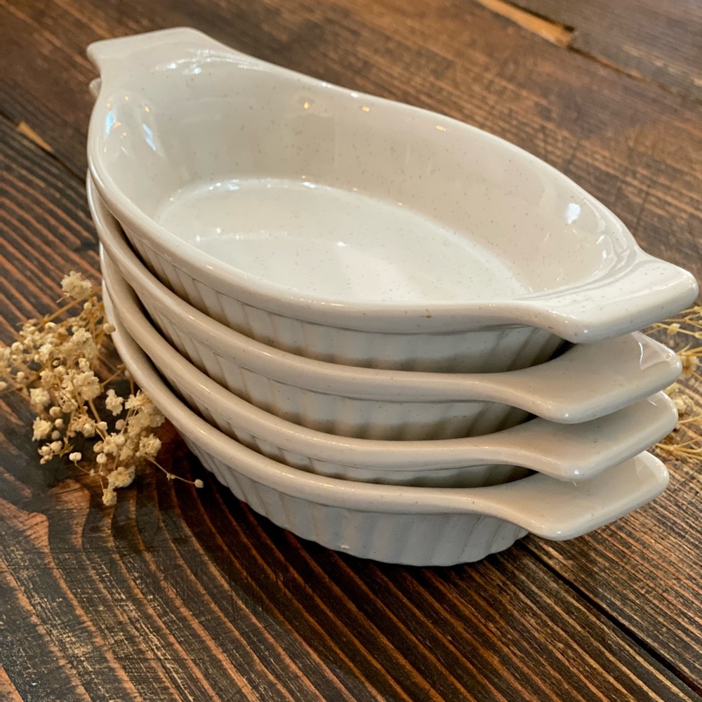 Vintage Oval Oven Proof Speckled Stoneware Baking Dish